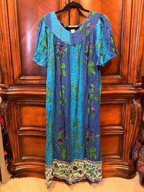 Vintage Saybury 70s 80s Floral Maxi Dress - Women's Boho size med (see pics)